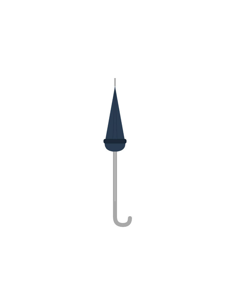 Folded umbrella illustration